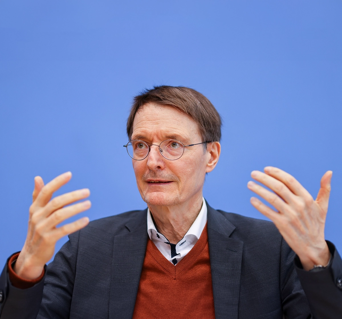 Federal Minister of Health Karl Lauterbach during a press conference. picture alliance / REUTERS | Christian Mang